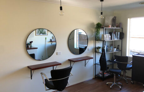 salon lighting with two pendant lights installed by our commerical electrician